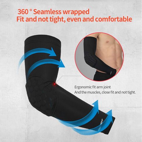 وسادات ركبة سداسية من EULANT / وسادات سداسية للكوع كم ضغط للكرة الطائرة وكرة السلة والبيسبول ومصارعة كرة القدم وركوب الدراجات والجري ورفع الأثقال وجميع الرياضات التي تلامس، مقاسات الشباب والكبار، عبوتان in Kuwait