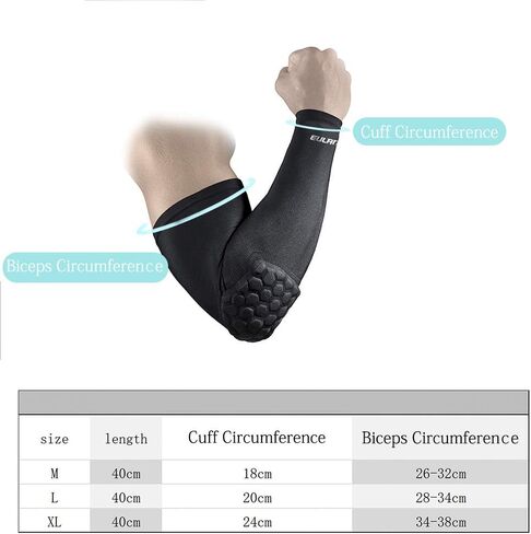 وسادات ركبة سداسية من EULANT / وسادات سداسية للكوع كم ضغط للكرة الطائرة وكرة السلة والبيسبول ومصارعة كرة القدم وركوب الدراجات والجري ورفع الأثقال وجميع الرياضات التي تلامس، مقاسات الشباب والكبار، عبوتان in Kuwait