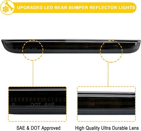 مصابيح عاكس المصد الخلفي LED من R&F متوافقة مع تشالنجر 2015-2022 عدسة مدخنة مصباح الفرامل الخلفي المصد الخلفي الذيل الأحمر مدعوم برقائق LED 80-SMD in Kuwait