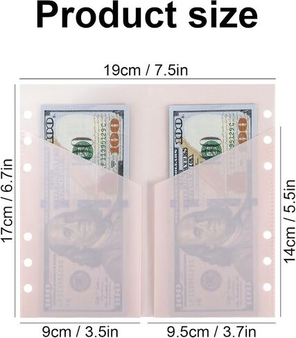5pcs Pink A6 Binder Cash Envelopes, A6 Insert with 2 Pockets for Budgeting Money,Binder Pockets Index Envelopes for 6 Ring Budgeting Binder Inserts Supplies Accessories (Pink-1 Set) in Saudi Arabia