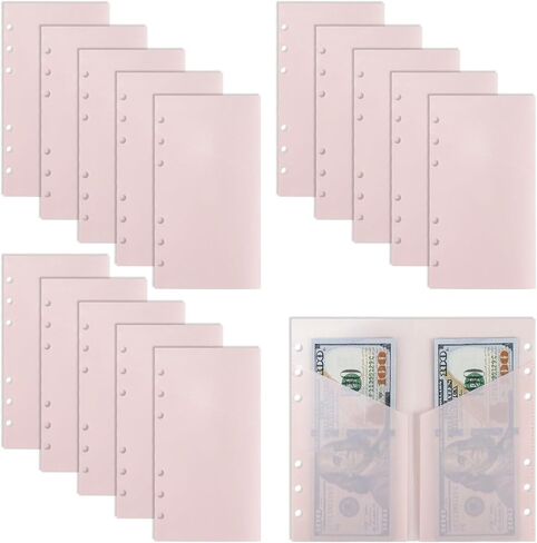5pcs Pink A6 Binder Cash Envelopes, A6 Insert with 2 Pockets for Budgeting Money,Binder Pockets Index Envelopes for 6 Ring Budgeting Binder Inserts Supplies Accessories (Pink-1 Set) in Saudi Arabia