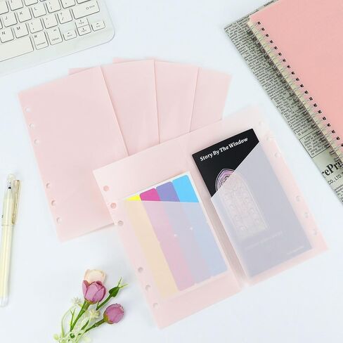 5pcs Pink A6 Binder Cash Envelopes, A6 Insert with 2 Pockets for Budgeting Money,Binder Pockets Index Envelopes for 6 Ring Budgeting Binder Inserts Supplies Accessories (Pink-1 Set) in Saudi Arabia