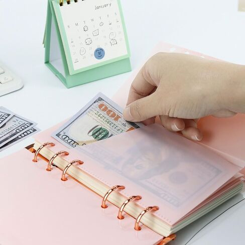 5pcs Pink A6 Binder Cash Envelopes, A6 Insert with 2 Pockets for Budgeting Money,Binder Pockets Index Envelopes for 6 Ring Budgeting Binder Inserts Supplies Accessories (Pink-1 Set) in Saudi Arabia
