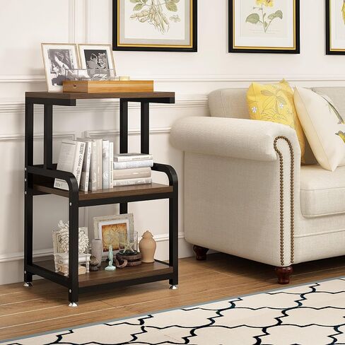 Printer Stand for Home Office Organization, 3-Tier Rolling Printer Cart with Storage Shelf, Printer Table with Wheels, Under Desk Storage for Scanner, Fax Machine, Books, Files（Black） in Saudi Arabia