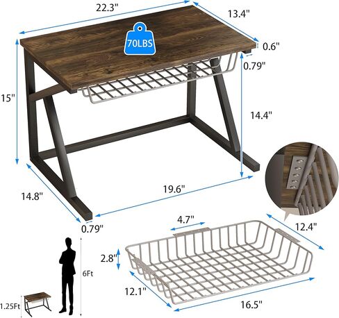 رف حامل سطح المكتب كبير الحجم بطبقتين مع خزانة لتخزين المطبخ والماسح الضوئي والناسخة للطابعة، منظم تخزين صغير متين للمطبخ المنزلي والمكتب in Kuwait