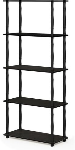 Furinno Econ Home Office Under Desk CPU and Printer Stand with Wheels, Espresso/Black in Kuwait