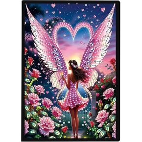 TDFERAN Diamond Art Notebooks DIY Diamond Painting Notebook Gem Art for Adults Valentines Day Journal Special Shaped Crystal Journaling Notebooks Painting Sketchbook