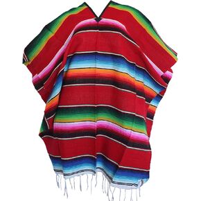 Del Mex (TM) Mexican Serape Adult Poncho You Choose Color. in Saudi Arabia