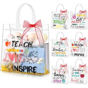 Blosssound 30 PCS PCS PRESICIATION GIFT FACS مع مقابض واضحة PVC تعليم الأكياس مع RIBBON ROBBON ROLL ALEDIAL