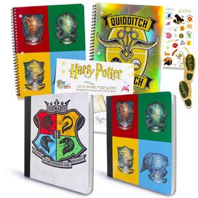 Harry Potter Notebooks for School - Harry Potter Composition Notebook Bundle Includes 4 Harry Potter Notebooks, Stickers, Bookmark, Magic Kit, More | Harry Potter School Supplies