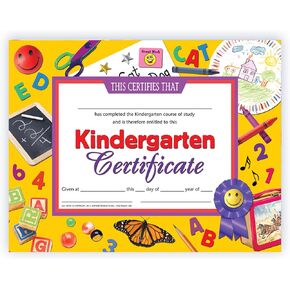 شهادة رياض الأطفال في Hayes School ، 8-1/2 × 11 بوصة ، حزمة 30 ، (78301)