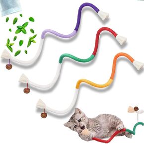 9PCS Cat Catnip Toys, Cat Toys 3 Flavors Silvervine Ball on Wall, 360°Rotatable & Replaceable Kitten Chew Treat for Cleaning Teeth, Kitty Dental Lickable Snack Cat Mint for Indoor
