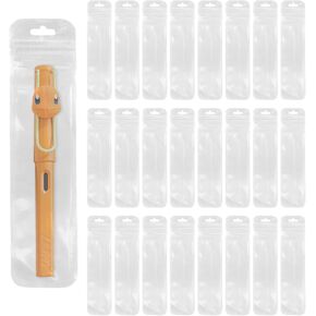 25PCS Transparent Packaging Bags Pen Bags for Packaging Resealable Zipper Pouch Bag 2.2 x 8.7 Inches for Pen Lipgloss Cosmetic Jewelry Party Favor Food