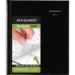AT-A-GLANCE 2026 Planner, Monthly, 7" x 8.5", Medium, Hardcover, DayMinder, Black (G400H0026)