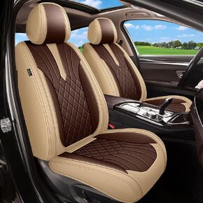 Full Set Car Seat Covers for Toyota RAV4 2013-2023 2024 2025 RAV4 Hybrid RAV-4: Breathable Perforated Premium Leather Seat Cover (Black&Grey)