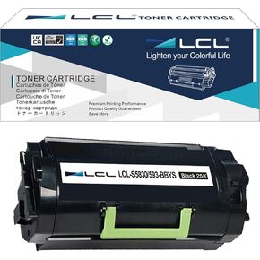 LCL S5830dn S5830 Toner Cartridge Replacement for Dell 593-BBYT 593-BBYS 593-BBYR X68Y8 8XTXR 2JX96 25000 Pages for Dell S5830dn S5830 Printers (1-Pack Black)