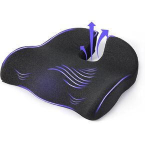 Seat Cushion for Office Chair, Large Thick Seat Cushion for Tailbone Pain Relief, Sciatica & Back Support, Memory Foam Office Chair Cushion for Long Sitting, Coccyx Cushion for Car, Wheelchair (Pink)