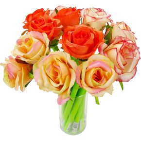 Chris.W 12Pcs Artificial Rose Pens Party Favors Valentine's Day Gifts Mother's Day Gift Red Rose Flower Pen Gel Ink Pens for Women Girls Teens Office School Supplies Students Kids