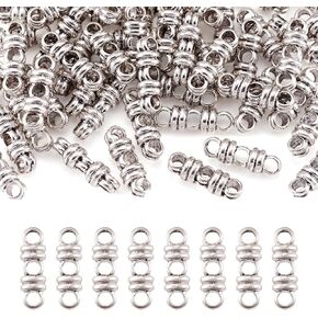 Pandahall 50pcs نمط التبتي سبيكة فضية عتيقة 3 ثقوب بار الفواصل المجوهر