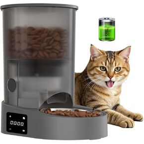 Automatic Cat Feeder, Rechargable 5G WiFi Pet Feeder with APP Control, 4L Timed Cat Smart Feeders for Dry Food, 1-10 Meals Per Day, 12 Portions Per Meal, Easy to Clean