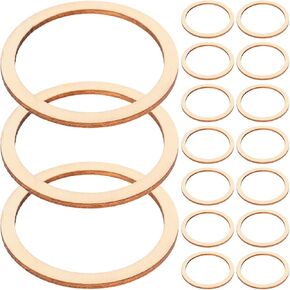 50pcs Natural Wood Frame Wood Decor Rustic Decor Hoops for Crafts Flat Wreath Form Wooden Circles DIY Craft Decor Ring Dreamcatcher Wood Chips The Circle Supplies