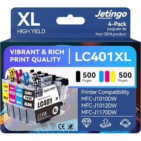 LC3013XL Ink Cartridges BK/C/M/Y 5 Pack High Yield Replacement for Brother LC3011 LC3013XL Compatible with MFC-J491DW MFC-J497DW MFC-J895DW MFC-J690DW Printer