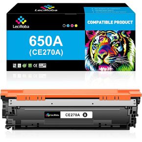 LeciRoba 650A CE270A Black Toner Cartridge for HP 650A CE270A for HP Laserjet Enterprise CP5525 CP5525 CP5525dn CP5525n CP5525xh M750 M750dn M750n M750xh Printer (Black, 1-Pack)