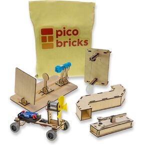 Science Exploration STEM Woodcraft Kit – 5in1- Wind Car, Periscope, Telegraph & Earthquake Alarm | DIY Educational Science Projects for Kids | STEM Kit for Kids – 3D Wooden Puzzle
