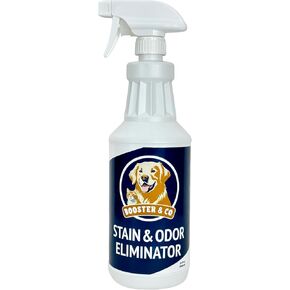 BOOSTER & CO. Stain & Odor Eliminator - 32 Ounce Spray Bottle - Permanently Removes Old + New Pet Smells and Messes from Carpets, Upholstery, Clothes, and More. Fragrance Free