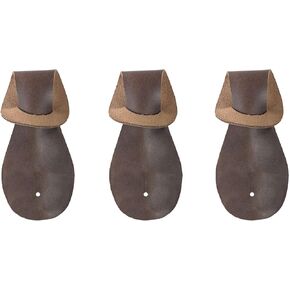 TACO DOG, Set of 3 Poop Bag Hangers for Leashes, Attachment for Bag Dispenser, Pet Accessories, Full Grain Leather, Handmade, Bourbon Brown