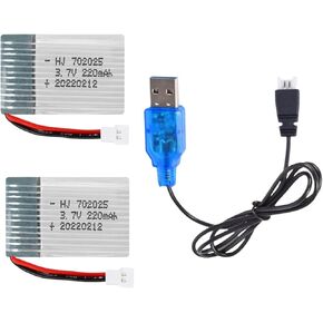 2pcs 3.7v 220mah li-po بطارية 802025 mx2.0 xh2.54 قابس مع شاحن لـ Syma x4 x11 x13 أجزاء Quadcopter طراز طائرة بدون طيار