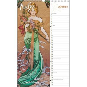 Mucha Deluxe Wall Calendar 2025