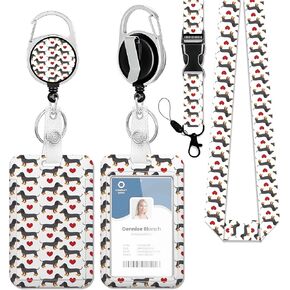 Badge Holder with Lanyard,Boho Rainbow Lanyards for ID Badges, Badge Holder with Breakaway Lanyard Keychain, Card Protector for Women, Gifts for Teacher Nurse Workers