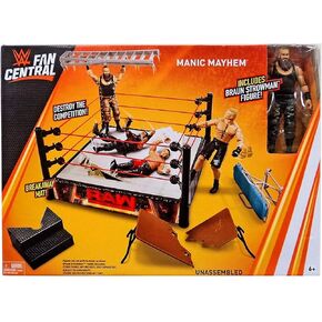 WWE Mattel Fan Central Manic Mayhem Playset with Ring Braun Strowman Figure
