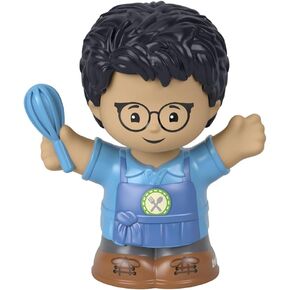 Mattel Replacement Part for Fisher-Price Little People Playset - HBW70 ~ Boy Baker Wearing Blue Apron, Glasses and Holding a Whisk Figure ~ Works Great with Any Little-People Playset