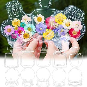 40 PCS Transparent Dried Flower Bookmarks, 2025 New Clear Jars Stickers Set, Can Be Treasured for a Long Time, for Book Lovers (40Pcs Bookmarks-Set D) in Kuwait