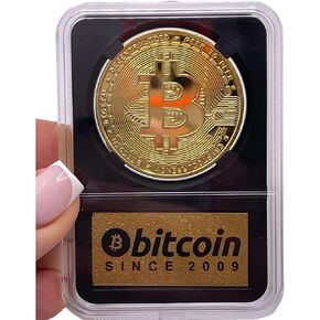 Bitcoin Coin in Collector's Edition Case, Birthday Gift, Home Office for Fans, Limited Edition Physical Gold Coin with Crypto Coin Display Case 1 Pcs (Saitama Coin)