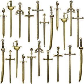 Zonon 21 Pitch Sword Sword Labmark Miniature Sword Charms Mini Antique Knife Pendants for Lundmarks Diy Necklace Bracelet Making Jewelry Making