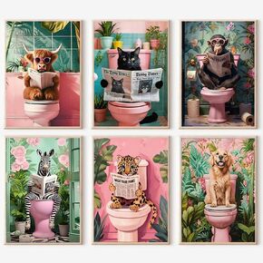 MJCAKRN 6PACS Animal Diamond Painting Kits للبالغين ، مجموعات فن الماس للمبتدئين للبالغين ، DIY Round Full Drill Dots Gem Art Diamond Paints for Home Decor 12x16inch