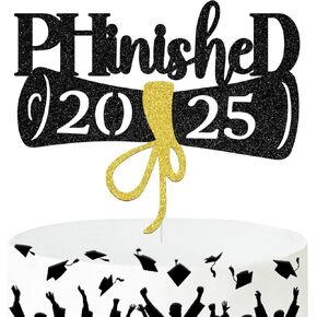 Phined Cake Topper ، تهانينا دكتوراه/دكتوراه في الفلسفة ، فئة 2025 دكتوراه دكتوراه التخرج الإمداد
