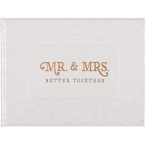 مع كتاب Love Wedding Guest Book Mr. Better Better Together White مبطنة مع غلاف فني مع دفتر تسجيل الدخول لزوار Inspirational Quotes