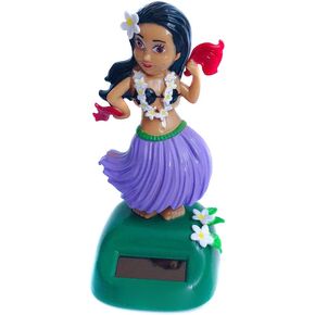 ikasus Car Dashboard Bobble Head Decoration Hawaiian Hula Dancer Girl Shaking Ornament Solar Powered Dancing Toy Car Interior Doll Ornament Shaking Ornament for Car Office Desk Home Decor