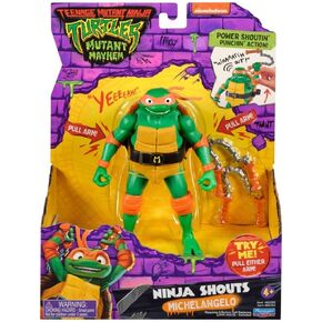 Teenage Mutant Ninja Turtles: Mutant Mayhem 5.5" Michelangelo Deluxe Ninja Shouts Figure by Playmates Toys