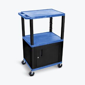 FSE 373-WT42BUC2-B 42"H AV Cart - 3 Shelves Cab - Black Legs