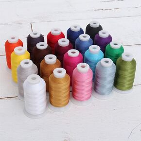 ThreadArt 20 Color 1000 M Robools of Polyester Machine Machine Set | 1000m Rocks 40wt | للأخ Babylock Janome Singer Pfaff Husqvarna Machines