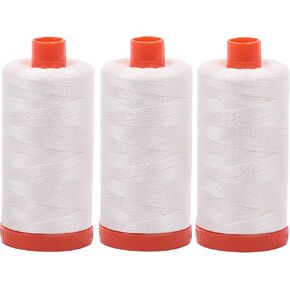 Aurifil Mako 50wt Thread 3 Large Spools: Chalk (2026x3)