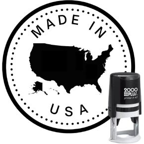 'Made in USA' Stamp Self-Inking – Compact Stamp for Local Businesses, Handmade Goods, and Craft Branding – Over Thousand Impressions, Multiple Ink Colors (Black, Medium)
