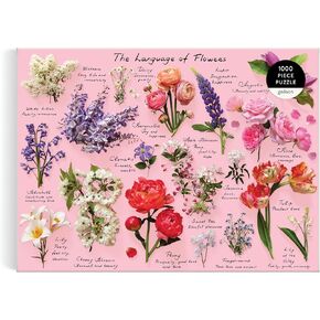 Galison Language of Flowers – 1000 Piece Puzzle Featuring A Glossary of Spring and Summer Blooms with Attributed Meanings