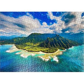 MyPuzzle Aerial View on Na Pali Coast Kauai Hawaii - Premium 1000 قطعة بانورامزو للبالغين