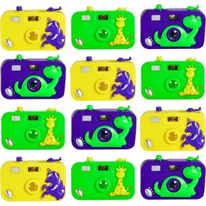Toy Camera for Kids - 12 Pack - Wild One Party Favors Camera Toy for Children’s Pretend Play Prop with Images in Viewfinder, Birthday Party Favors, Idea for Boys & Girls